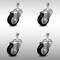 Service Caster 3 Inch SS Black Polyurethane Wheel Swivel 1/2 Inch Threaded Stem Caster Set SCC SCC-SSTS20S314-PPUB-BLK-121315-4 - alternate 1